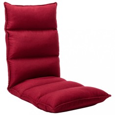 vidaXL Scaun de podea pliabil, roșu vin, material textil