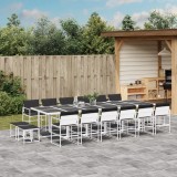 VidaXL Set mobilier de grădină, 17 piese, cu perne, alb, textilenă 3295117