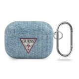 Husa Airpods Guess Denim Triangle pentru Airpods Pro Light Blue