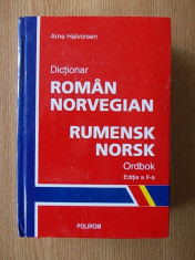 DICTIONAR ROMAN NORVEGIAN- ARNE HALVORSEN, cartonata, editia a II-a,25000cuvinte foto