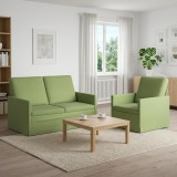 Cumpara ieftin Set de canapea 2 pcs Verde deschis Catifea
