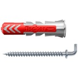 Diblu universal din nylon, cu surub cu carlig in vinclu, Fischer Duopower, 6 x 30 mm, set 6 bucati