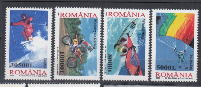 ROMANIA 2003 LP1617 SPORTURI EXTREME SERIE MNH