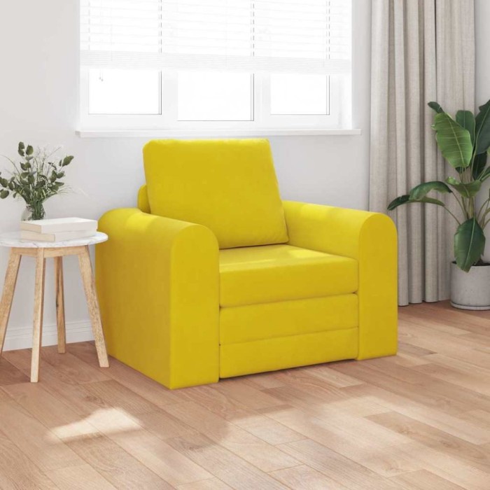vidaXL Pat canapea Galben 98 x 71 x 83 cm Catifea 4106671