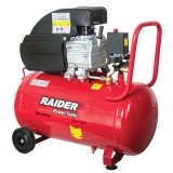 Compresor de aer Raider 2 CP, rezervor 50L, portabil, pentru atelier