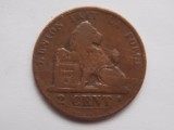 2 CENTIMES 1864 BELGIA-french legend