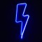 Lampă LED Neon, Fulger, Albastru, USB, 11.5x28cm
