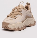 Buffalo, Pantofi sport de piele ecologica si material textil Trail One, Bej deschis, 37, Resigilat, Grad A