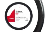 Husa volan auto negru cu finisaj carbon lucios 37-39 cm Amio
