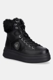 Blauer botine EMERY culoarea negru, cu platformă, izolat, F5EMERY01/LEA