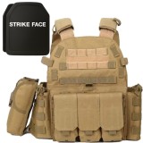 Set Vesta Tactica Reglabila + 2 Placi Balistice NIJ IV, Linovit&reg;, pentru Airsoft, Paintball, Tir sportiv, Outdoor, Vanatoare, Material Oxford 600D, Si