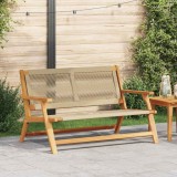 Cumpara ieftin Mobilier de grădină Bej 78 x 122 x 73cm Lemn masiv de acacia