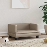 VidaXL Pat de c&acirc;ini, cappuccino, 60x40x30 cm, piele ecologică