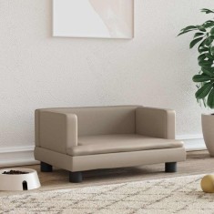 vidaXL Pat de c&acirc;ini, cappuccino, 60x40x30 cm, piele ecologică