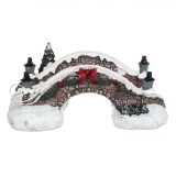 Figurină Pod Crăciun, Model &Icirc;nzăpezit, LED, Multicolor