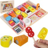 Set de joaca Inghetata din lemn Kruzzel, 27 piese, multicolor