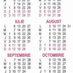 Romania, Societatea Nationala de Cruce Rosie, calendar orar, 2009