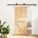 VidaXL Ușă glisantă cu set feronerie, 90x210 cm, lemn masiv de pin