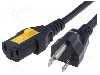 Cablu alimentare AC, 2m, 3 fire, culoare negru, IEC C13 mama, NEMA 5-15 (B) mufa, SCHURTER - 6051.2001