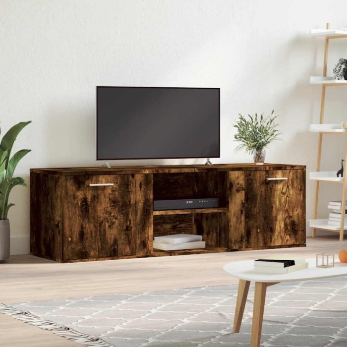 vidaXL Comodă TV, stejar fumuriu, 120x34x37 cm, lemn compozit 833556