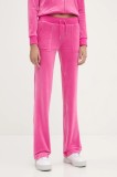 Juicy Couture pantaloni de trening DEL RAY POCKETED PANT culoarea roz, uni, JCAP180