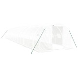 Cumpara ieftin Sera cu cadru din otel, alb, 42 m&sup2;, 14x3x2 m