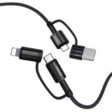 Cablu De &icirc;ncărcare Rapidă Multifuncțional Joyroom 4 &icirc;n 1 USB Tip C / USB - USB Tip C / Lithtning &Icirc;ncărcare Rapidă Livrare Putere 3 A 60 W 1,2 M Verde