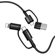 Cablu De încărcare Rapidă Multifuncțional Joyroom 4 în 1 USB Tip C / USB - USB Tip C / Lithtning Încărcare Rapidă Livrare Putere 3 A 60 W 1,8 M Verde