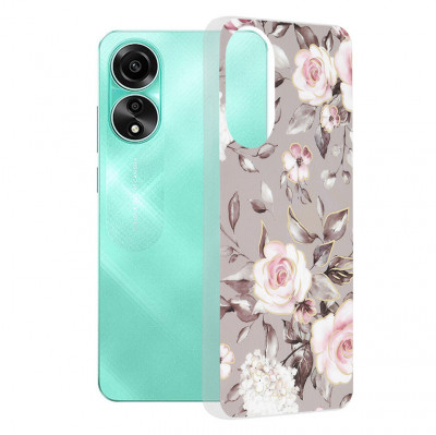 Husa pentru Oppo A78 4G - Techsuit Marble Series - Bloom of Ruth Gray foto