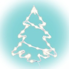 Home KID502WW decora?iune de fereastra brad, utilizare interioara ?i exterioara, 35 LED-uri alb cald, 2 ventuze, cablu alb, 33 x 28 cm foto