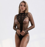 Body Sexy cu Maneci Lungi, Negru, S-L