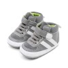 Adidasi gri cu dungi albe pentru bebelusi (Marime Disponibila: 3-6 luni