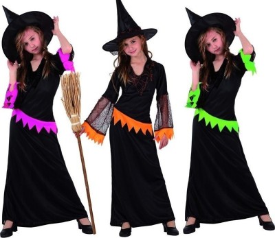 Costum Vrajitoare fetite 3-4 ani 90-114cm, Multiclor foto