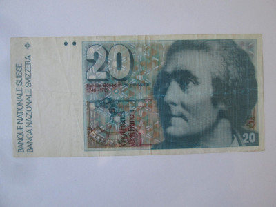 Rara! Elvetia 20 Francs/Franci 1983 foto