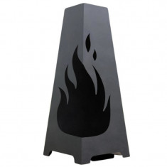 Incalzitor pentru terasa/gradina, Fire Pyramid KRO-1078, Otel, Negru, 1200x500 mm, grosime 3 mm