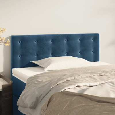 vidaXL Tăblie de pat, albastru &amp;icirc;nchis, 80x5x78/88 cm, catifea foto