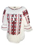 Bluza tip ie dama RM 128, marime L, alb/negru mat