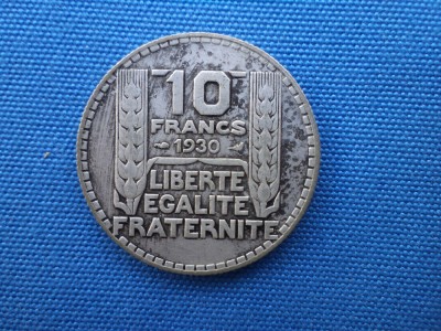 10 FRANCI 1930 FRANTA (10 g Ag ) foto