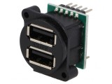 Soclu USB A pentru Panou cu Șuruburi și Pini Dubli