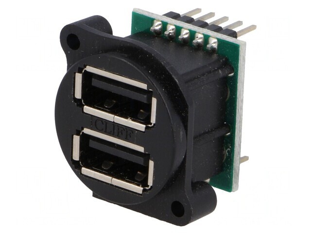 Soclu USB A pentru Panou cu Șuruburi și Pini Dubli
