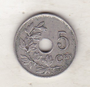 bnk mnd Belgia 5 centime 1925 foto