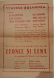 1970 Afis / flyer teatru LIVIU CIULEI regie &rdquo;Leonce si Lena&rdquo; BULANDRA / 25 x 17