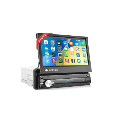 Radio 1DIN Android cu ecran retractabil 7 inch, 2+64G, Wireless Carplay Android Auto BT WiFi GPS Cod: A3039 Automotive TrustedCars foto