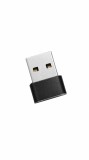 Cumpara ieftin Adaptor negru USB-A tata la USB-C mama, convertor compact pentru incarcare, transfer date, telefon, tableta, laptop, PC si accesorii Type-C