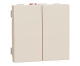 Intrerupator dublu 2M Noua Unica bej NU321144