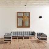 vidaXL Set mobilier de grădină cu perne, 8 piese, lemn masiv de pin 3076509