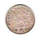 SV * Etiopia / Ethiopia 1/2 BIRR 1899 * ARGINT .835 * Regele Menelik II - XF