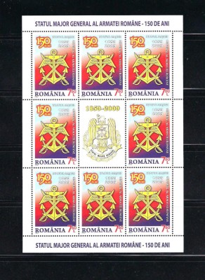 ROMANIA 2009 - STATUL MAJOR GENERAL 150 ANI, MINICOALA, MNH - LP 1849c foto