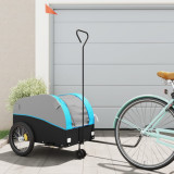 Remorca pentru biciclete, negru si albastru, 45 kg, fier GartenMobel Dekor, vidaXL