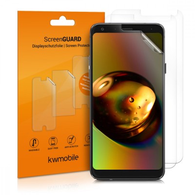 Set 3 folii de protectie pentru LG Q7, Kwmobile, Fata, Transparent, 45598.1 foto